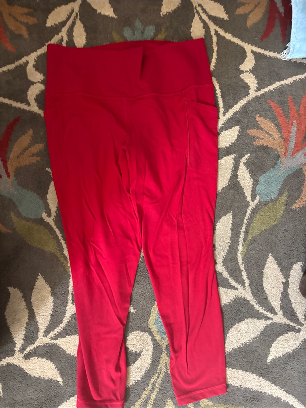 Athleta Red High-Waist Ponte Leggings